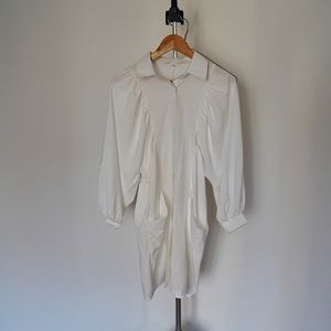 Butterfly sleeves white long shirt